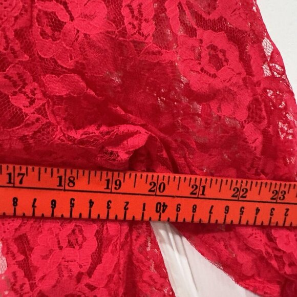 Women’s VTG Victorias Secret Lace Red Robe One‎ Size  (missing Belt) - Picture 6 of 7